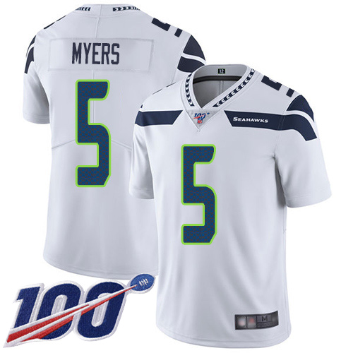 Seattle Seahawks Limited White Men Jason Myers Road Jersey NFL Football #5 100th Season Vapor Untouchable
